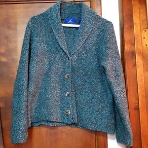 Cardigan size xl j.h. collection green and blue